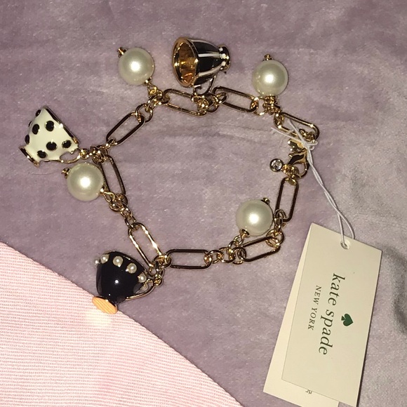 Kate Spade NWT Alice in Wonderland Teacup Charm Bracelet - Picture 7 of 11